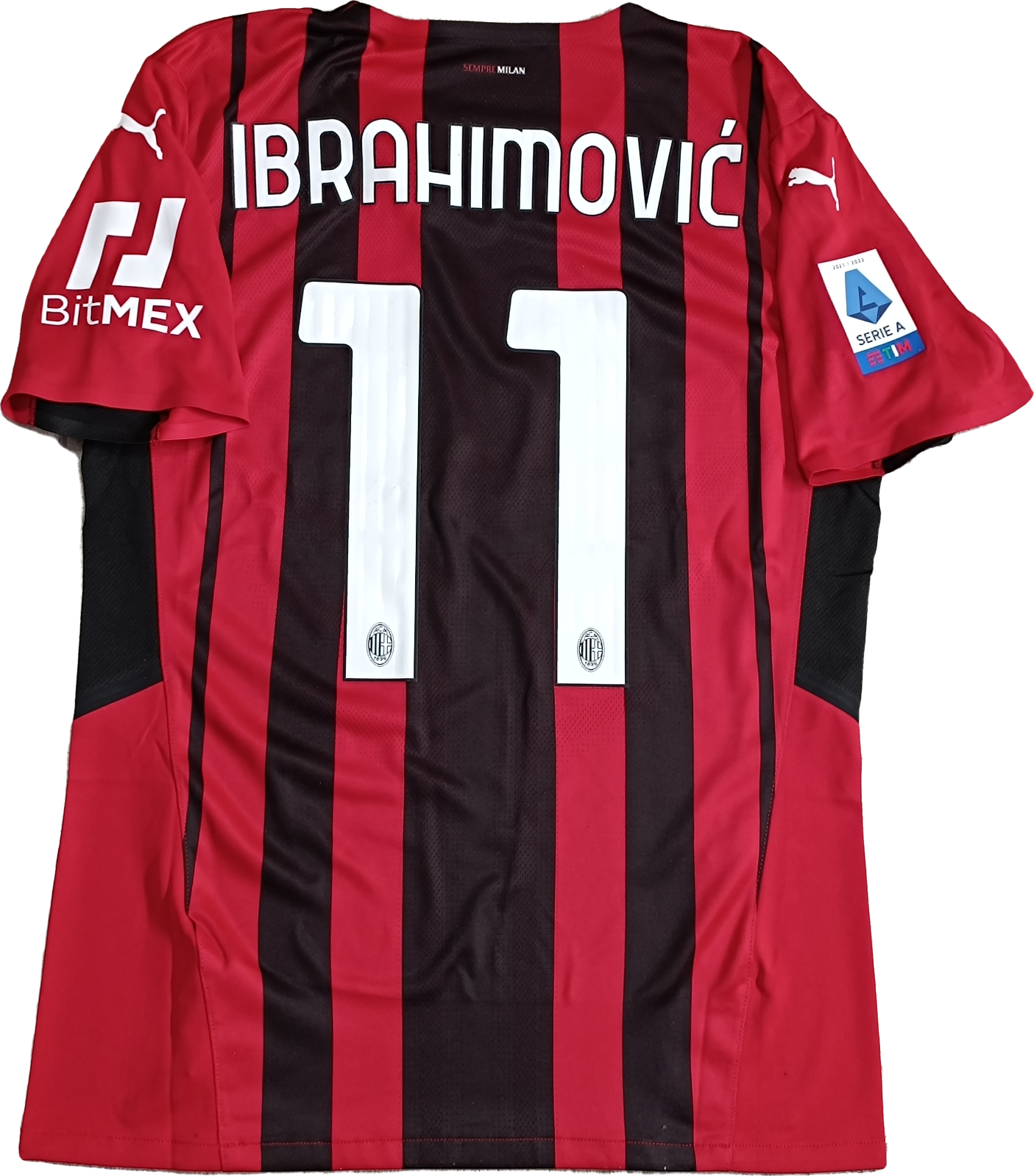 maglia calcio match issue worn AC MILAN Ibrahimovic 2021 22 Puma Authe