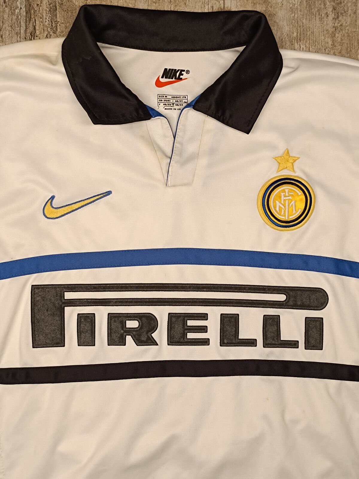 maglia calcio INTER BAGGIO vintage Authentic Nike Pirelli 1998 1999 away shirt