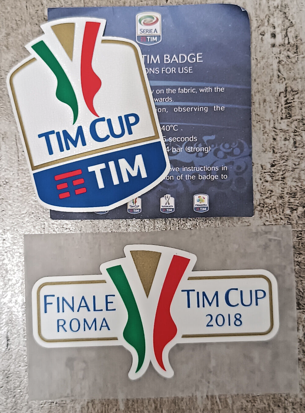 Toppa Patch Tim Cup Finale set Finale ROMA 2018 MILAN Juventus