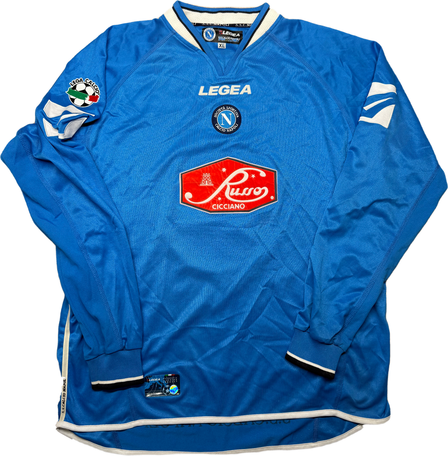 maglia calcio vintage Worn Napoli Legea 2003 2004 Cicciano Serie B home ZAMBONI