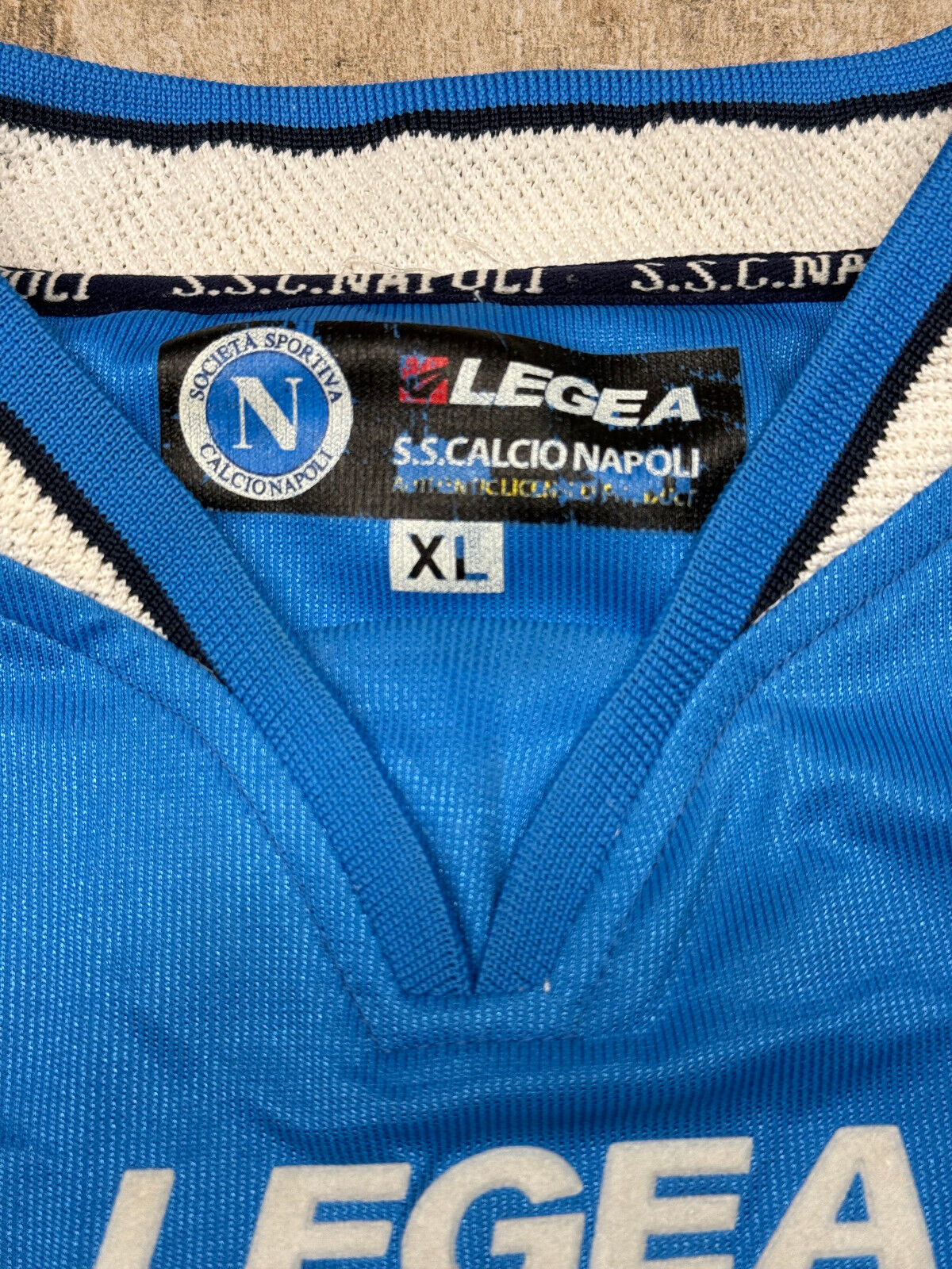 maglia calcio vintage Worn Napoli Legea 2003 2004 Cicciano Serie B home ZAMBONI