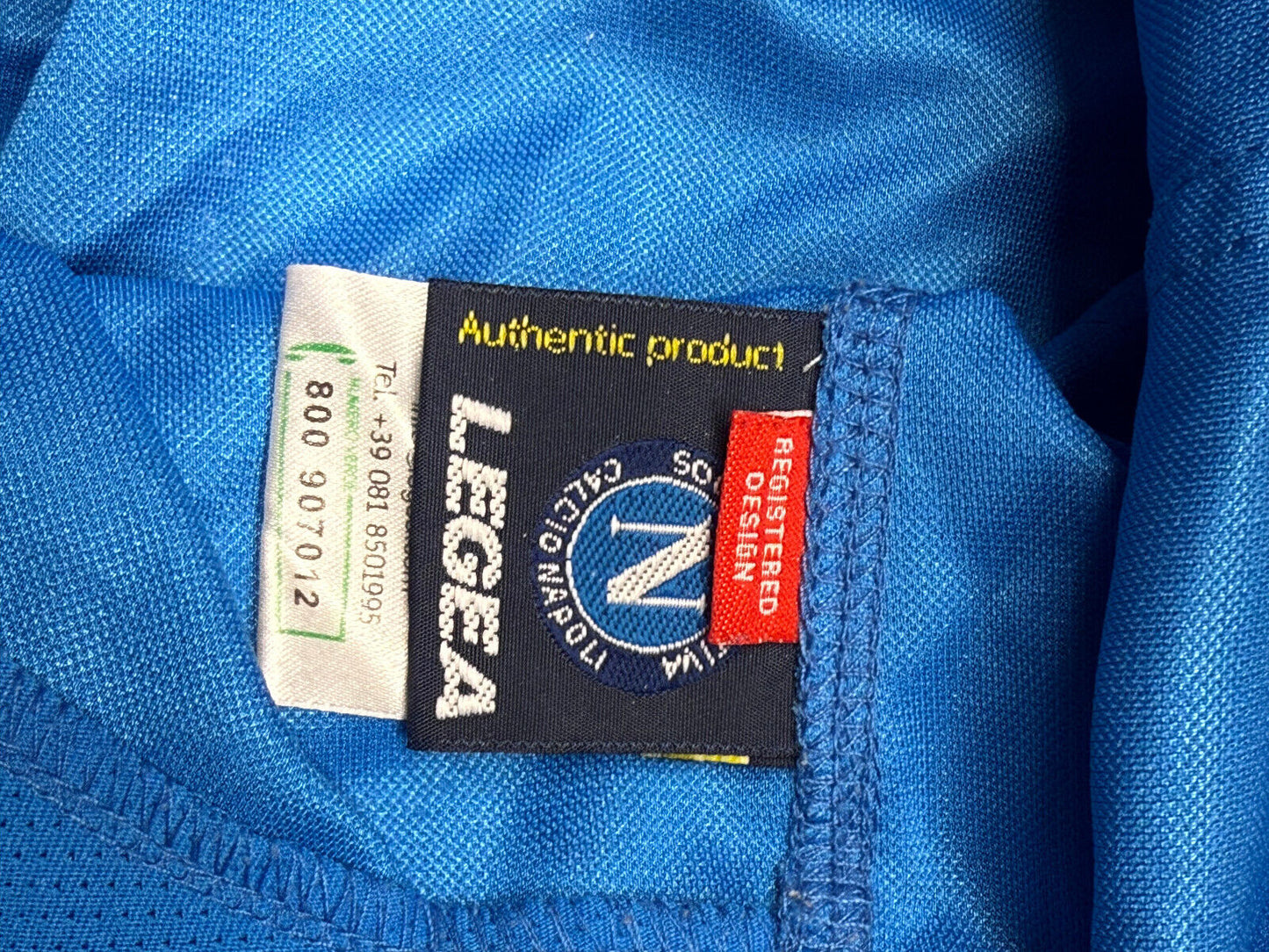 maglia calcio vintage Worn Napoli Legea 2003 2004 Cicciano Serie B home ZAMBONI