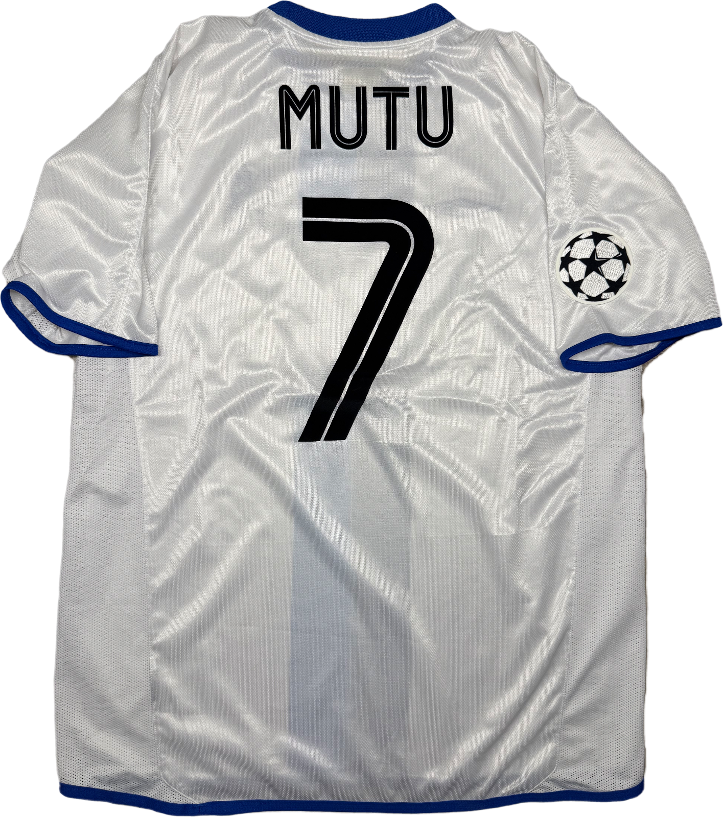 maglia calcio vintage Chelsea MUTU 2003 2004 Umbro Champions League Fly Emirates