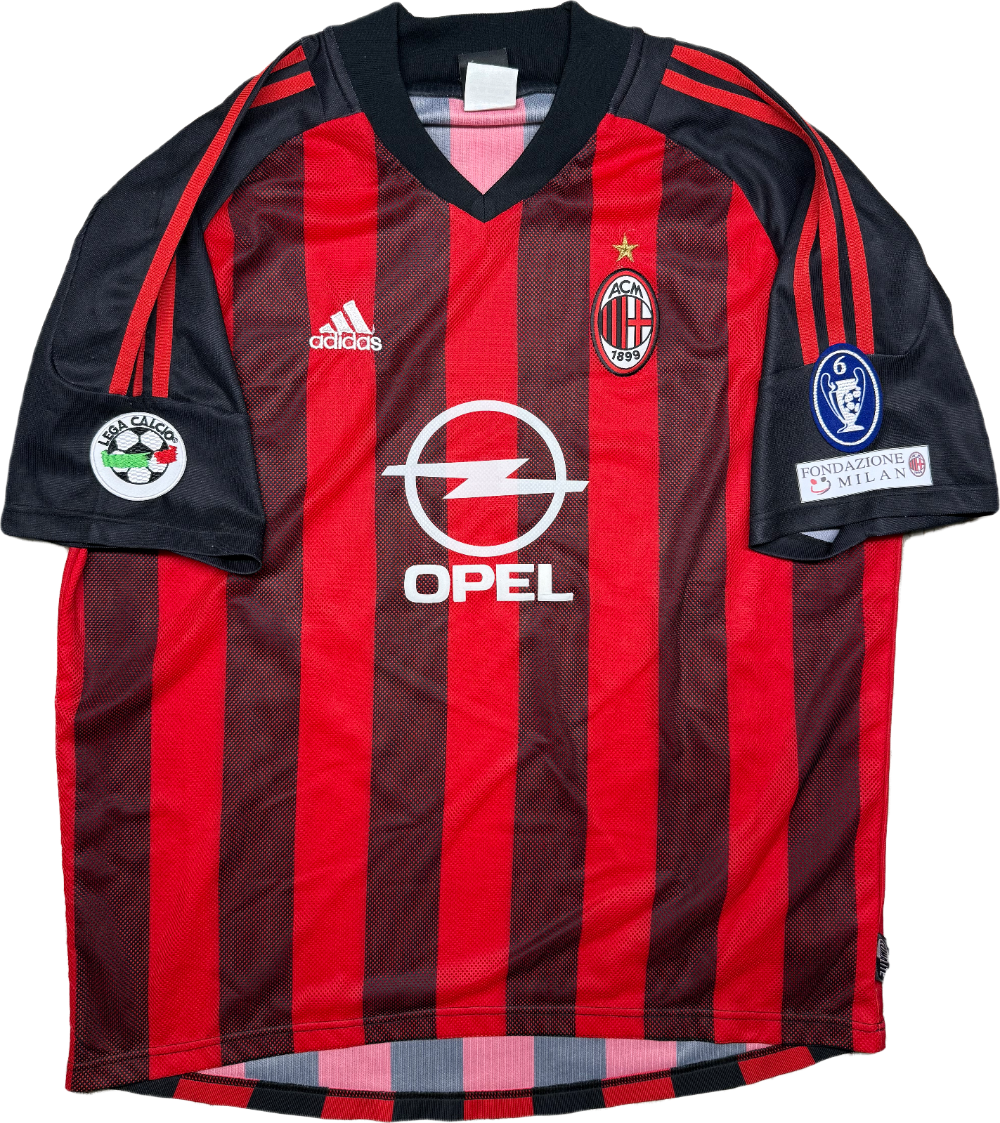 maglia calcio vintage AC Milan Inzaghi Adidas 2002 2003 OPEL Climalite