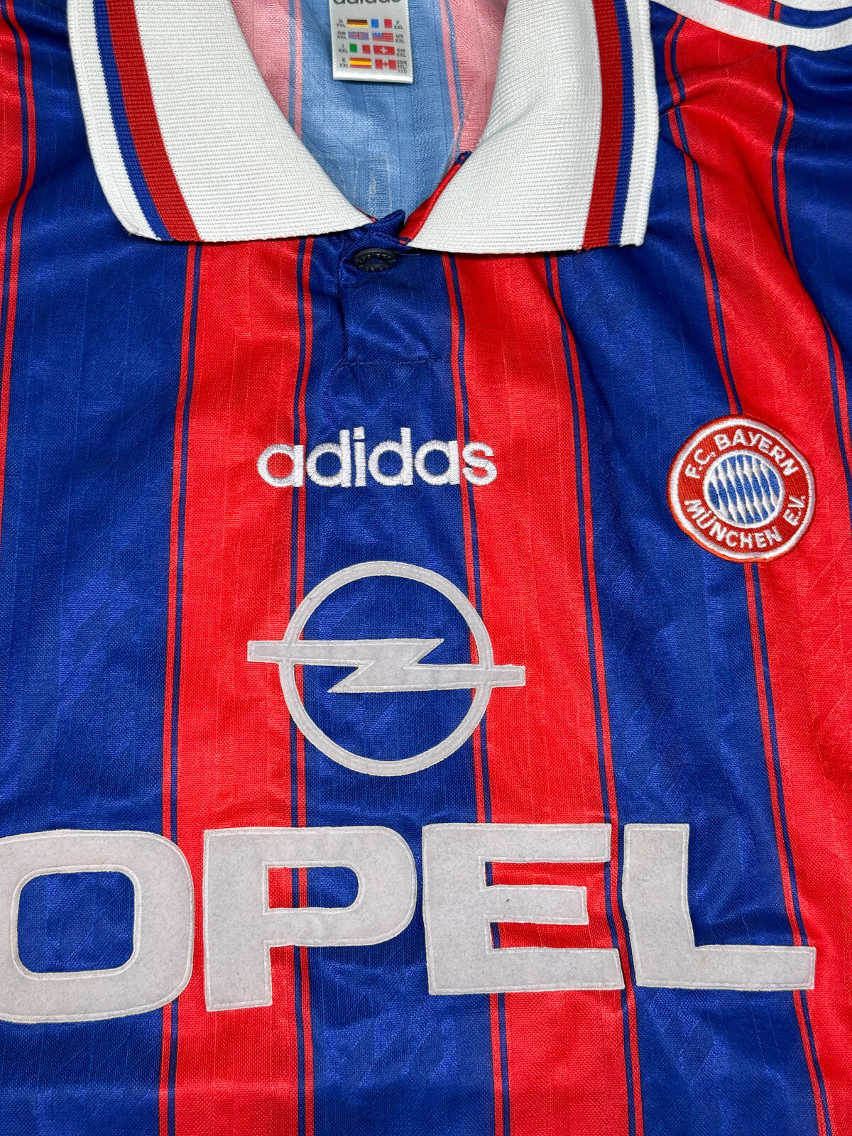 maglia calcio vintage Bayern Monaco KLINSMANN 1995 1996 Final trikot ADIDAS