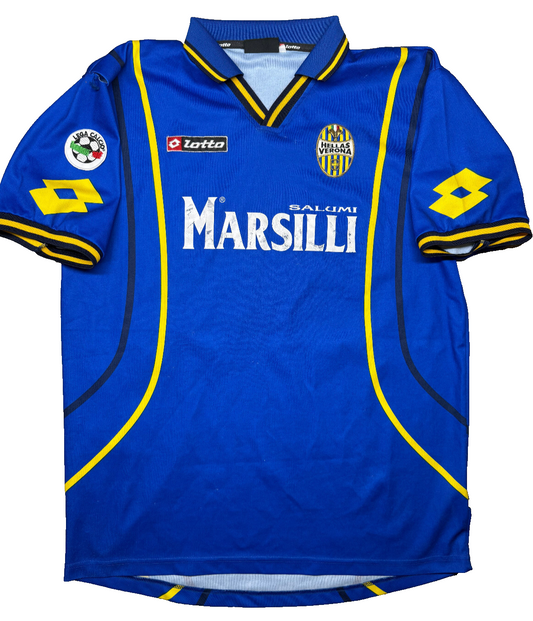 maglia calcio vintage Hellas Verona Lotto MUTU Marsilli home 2000 2001 XL