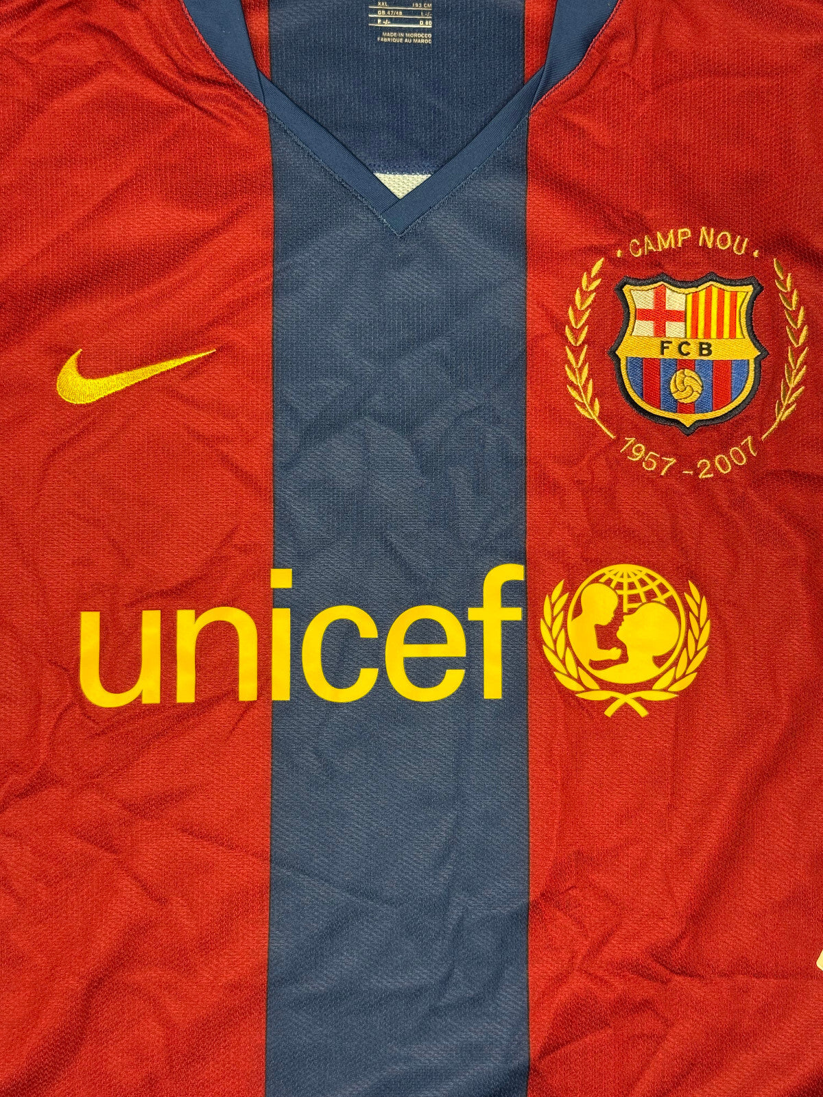 maglia calcio vintage Ronaldinho Barcellona Nike NUOVA 2007-08 XXL camiseta NEW
