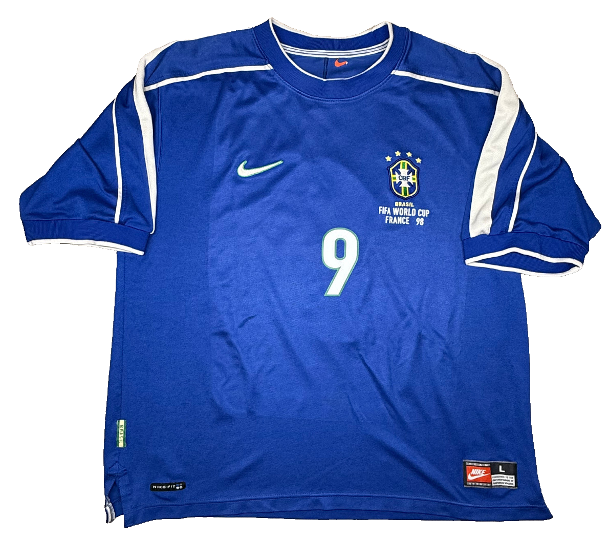 maglia calcio vintage Brasile Ronaldo Brazil Nike 1998 World Cup Mondiali France