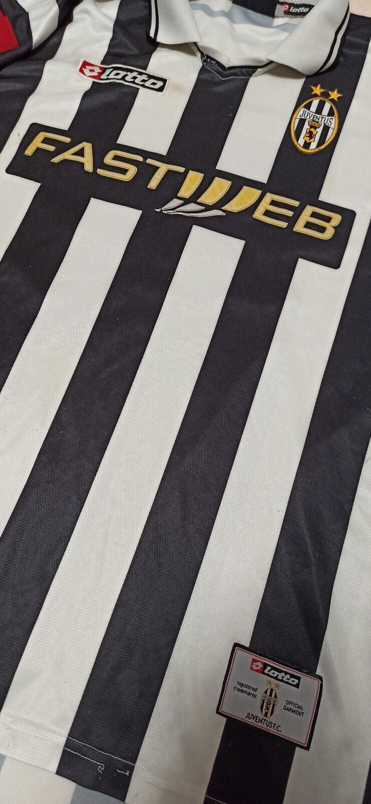 maglia calcio vintage Juventus TREZEGUET Lotto Fastweb 2001 2002 home Originale