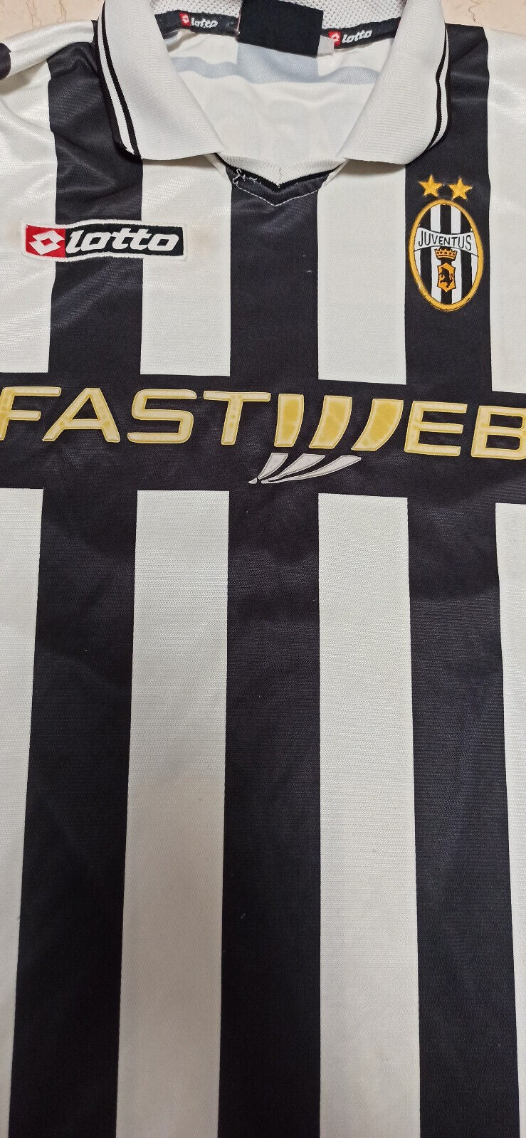 maglia calcio vintage Juventus TREZEGUET Lotto Fastweb 2001 2002 home Originale