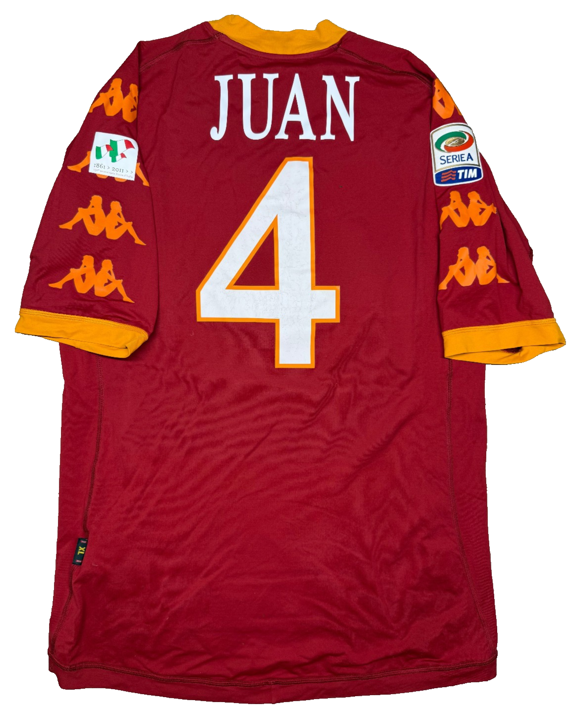 Maglia calcio vintage Roma JUAN Kappa 2010 2011 Wind Serie A XL derby vs LAZIO