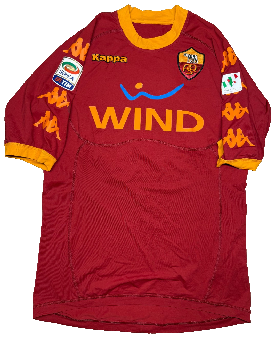 Maglia calcio vintage Roma JUAN Kappa 2010 2011 Wind Serie A XL derby vs LAZIO
