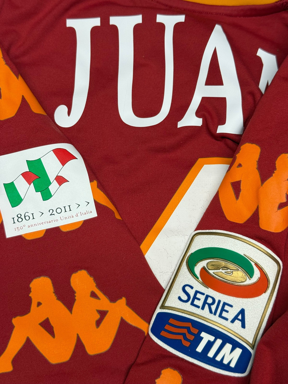 Maglia calcio vintage Roma JUAN Kappa 2010 2011 Wind Serie A XL derby vs LAZIO