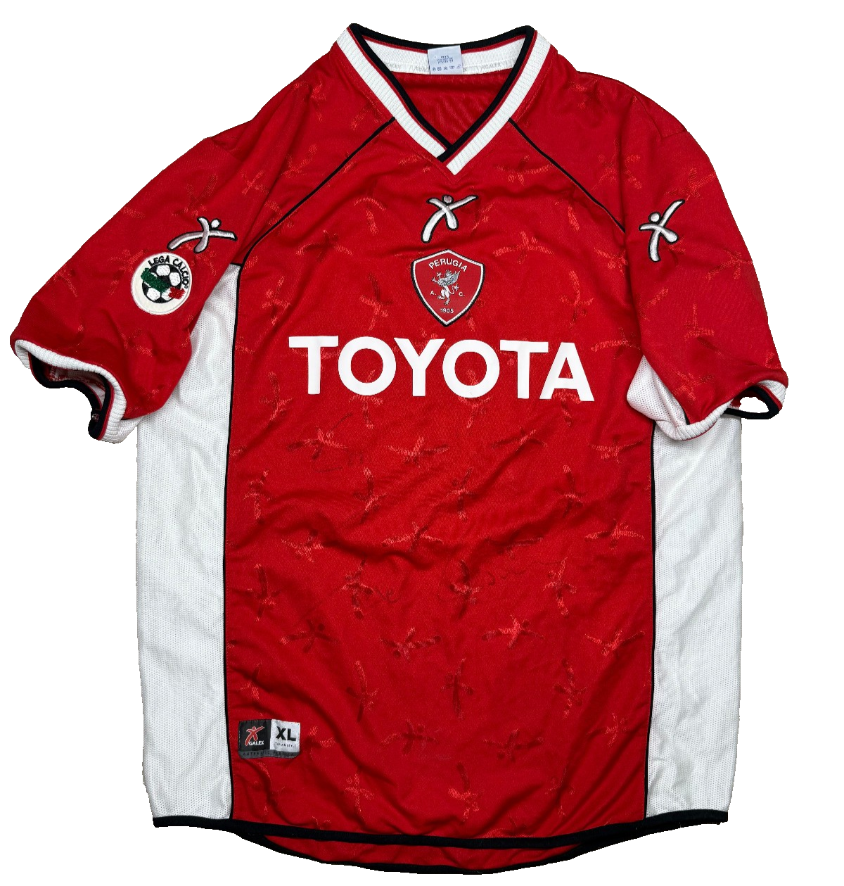 maglia calcio vintage Perugia OBODO 2002 2003 Galex Worn Serie A XL home