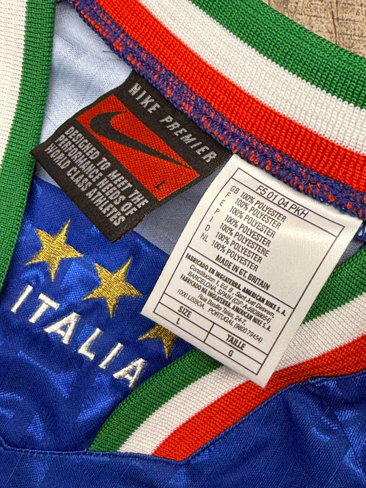 maglia calcio vintage ITALIA FIGC Nike 1998 Baggio Del Piero training shirt