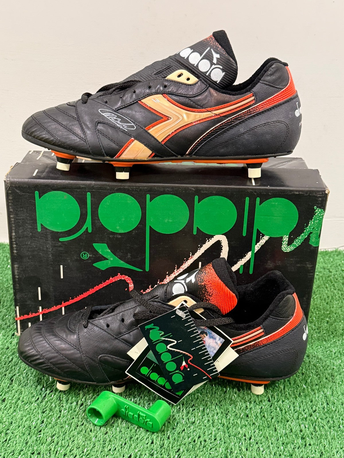 vintage diadora vintage MARC VAN BASTEN Super STAR 1991-92 MILAN football shoes