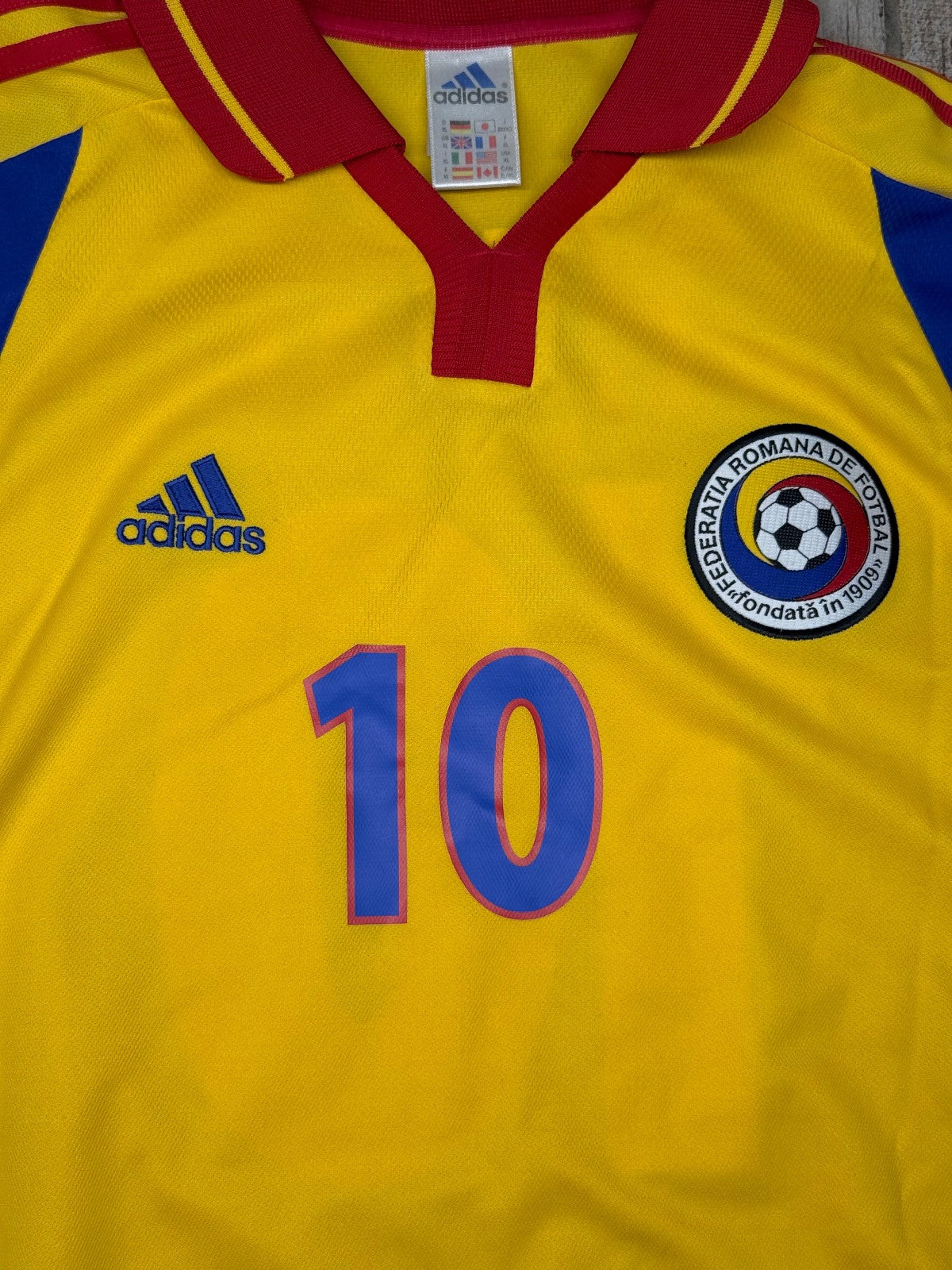 maglia calcio vintage Romania HAGI Adidas EURO 2000 home XL shirt maillot