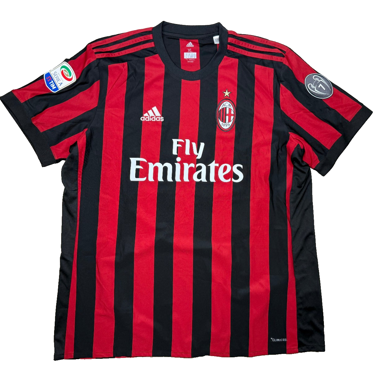 maglia calcio gara AC MILAN BONUCCI SIGNED 2017 2018 Adidas Authentic GARA