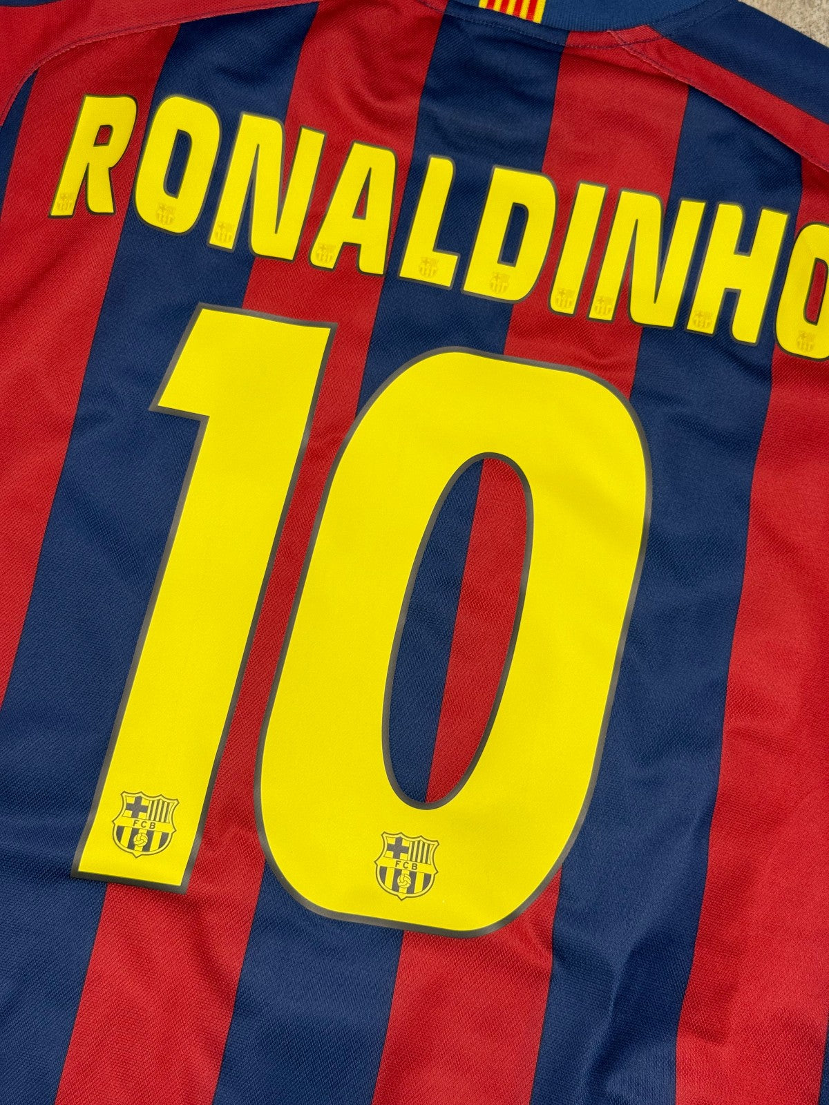 maglia calcio vintage Barcelona Nike Ronaldinho 2005 2006 FAN TOTAL 90 Barca