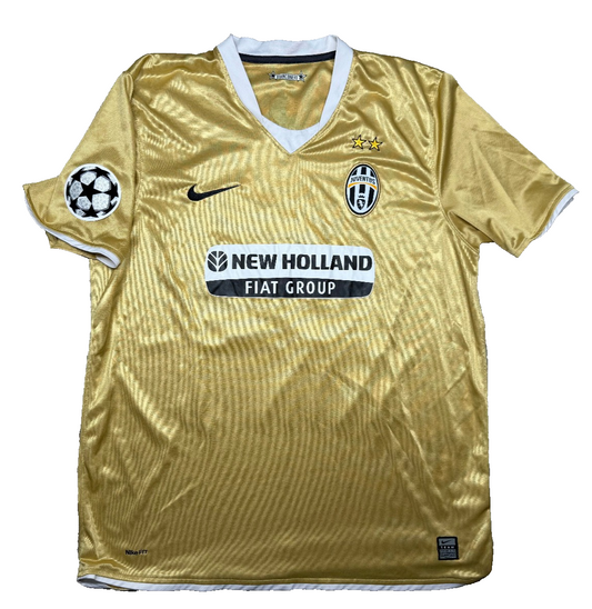 maglia calcio vintage Juventus Del Piero Champions League 2008 away oro XL