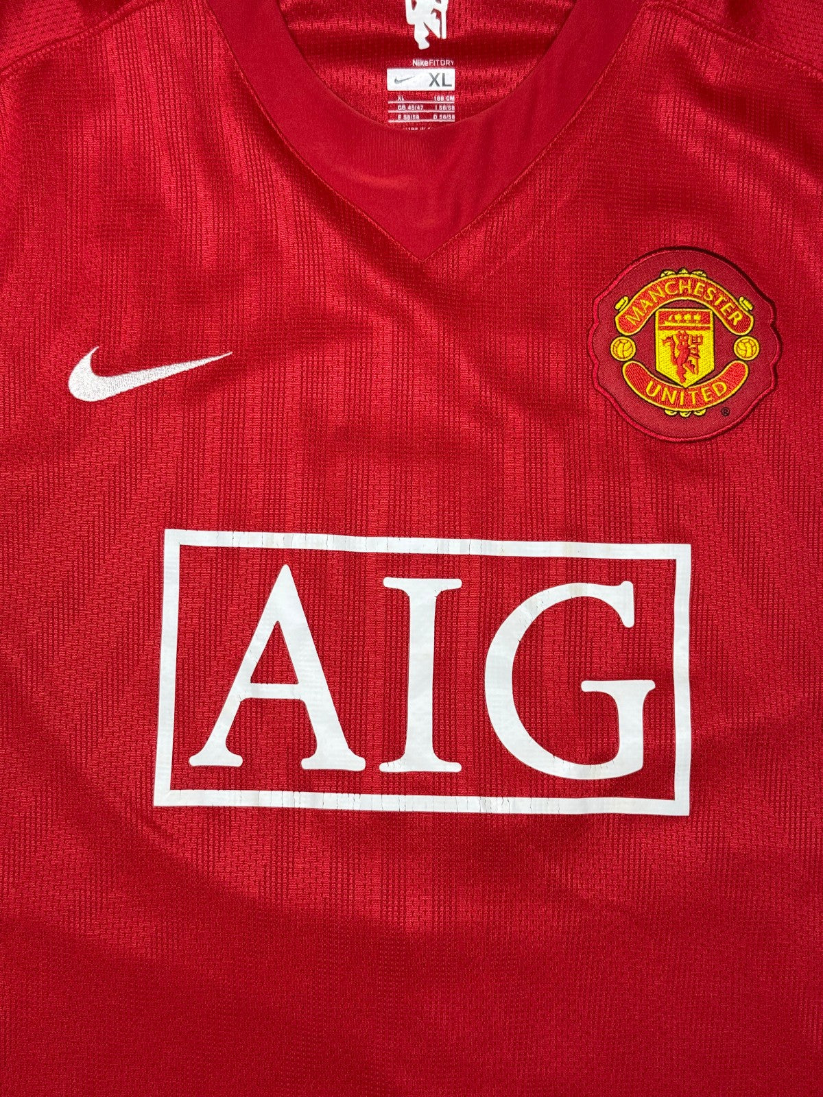 cristiano ronaldo manchester united shirt NIKE 2007 2008 AIG jersey authentic XL