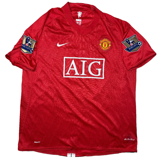 cristiano ronaldo manchester united shirt NIKE 2007 2008 AIG jersey authentic XL