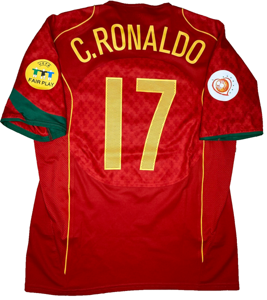 maglia calcio vintage Nike Portugal FINAL Ronaldo EURO 2004 PLAYER VERSION XL