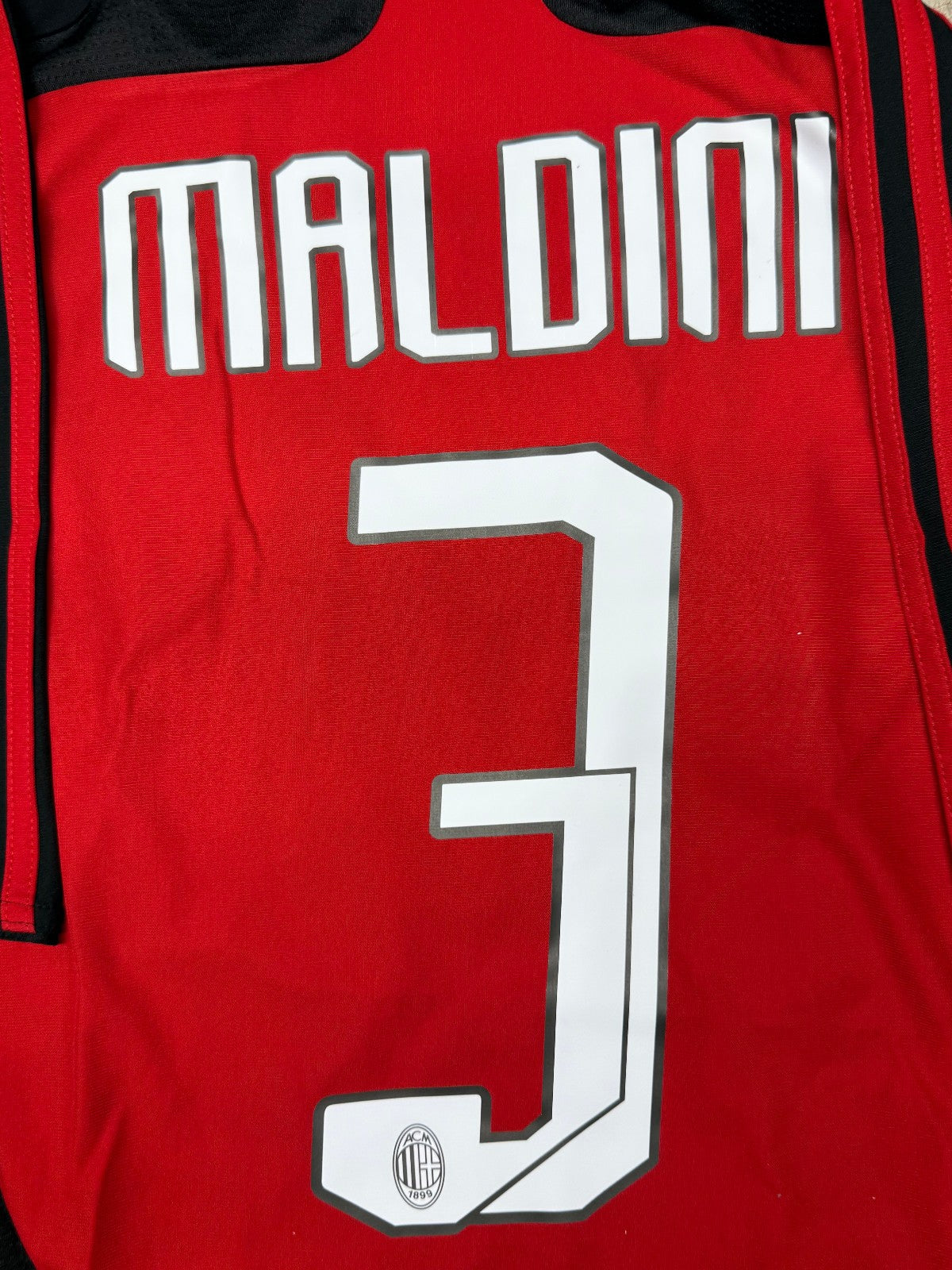 maglia calcio vintage AC Milan MALDINI #3 2007 2008 Bwin Adidas Climacool S