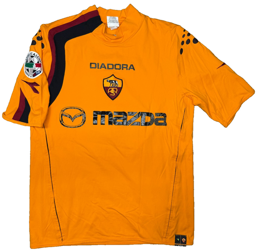 maglia calcio vintage AS Roma De Rossi #4 Mazda Diadora 2004 2005 M