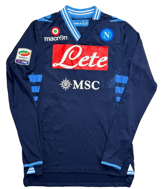 maglia calcio vintage Napoli DZEMAILI worn 2012 2013 shirt Jersey Macron L Lete