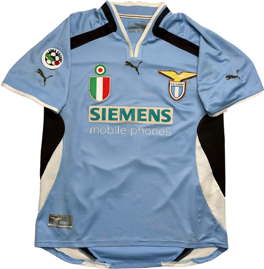 maglia calcio vintage SS Lazio 100 years Puma Siemens 2001 2002 VERON L