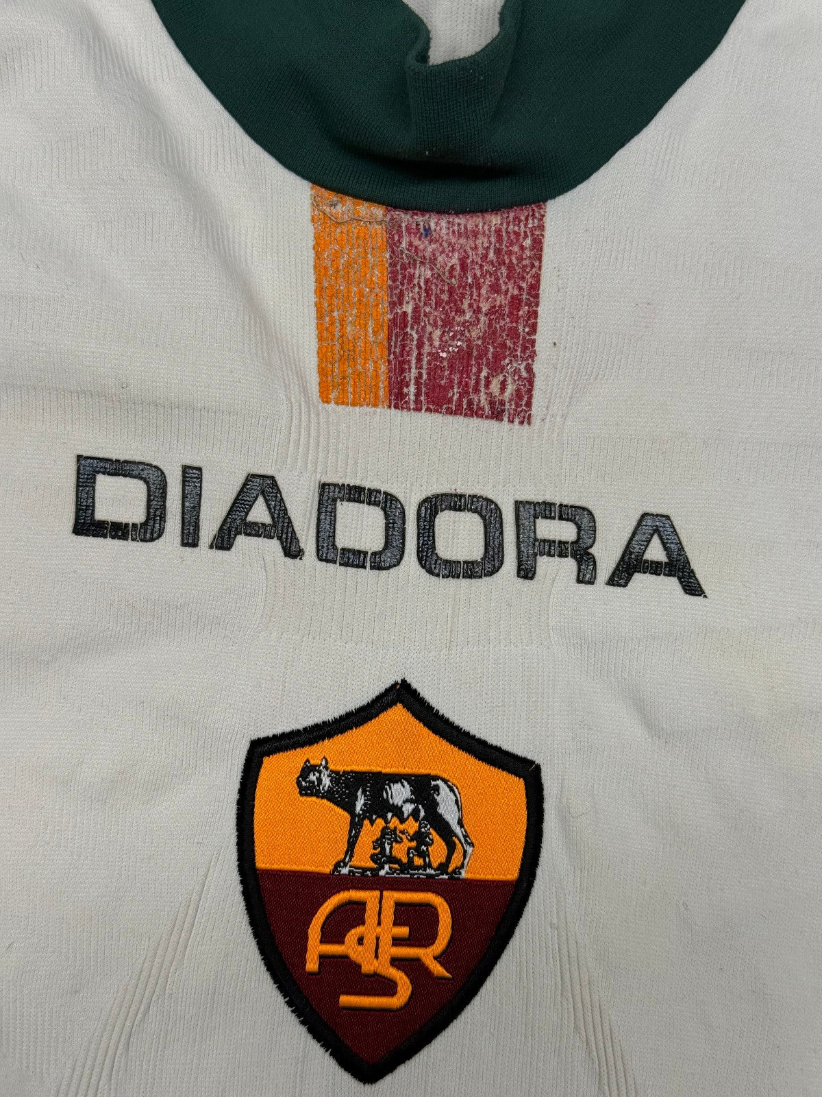maglia calcio vintage AS Roma De Rossi #4 Mazda Diadora 2004 2005 L/XL UCL