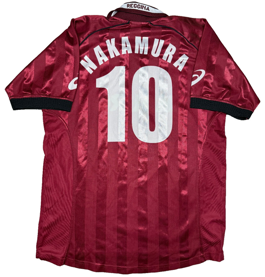 Maglia calcio vintage Reggina Asics 2002 2003 NAKAMURA 10 home XL Caffè Mauro