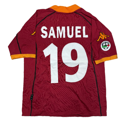 maglia calcio vintage AS Roma SAMUEL 2001 2002 KAPPA *SCUDETTO RICAMATO*
