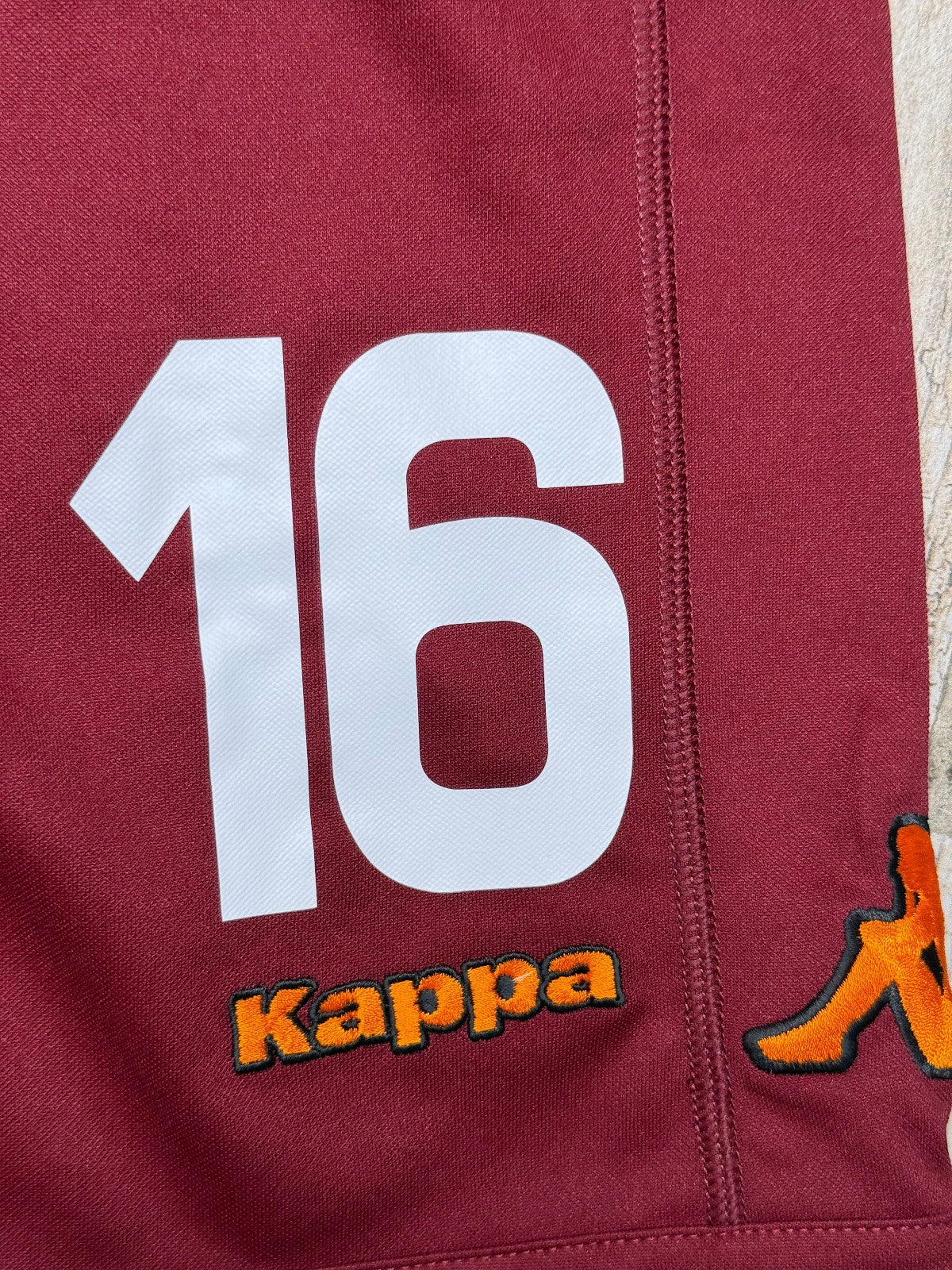 shorts pantaloncini calcio AS ROMA DE ROSSI #16 Kappa 2007 2008 home XL