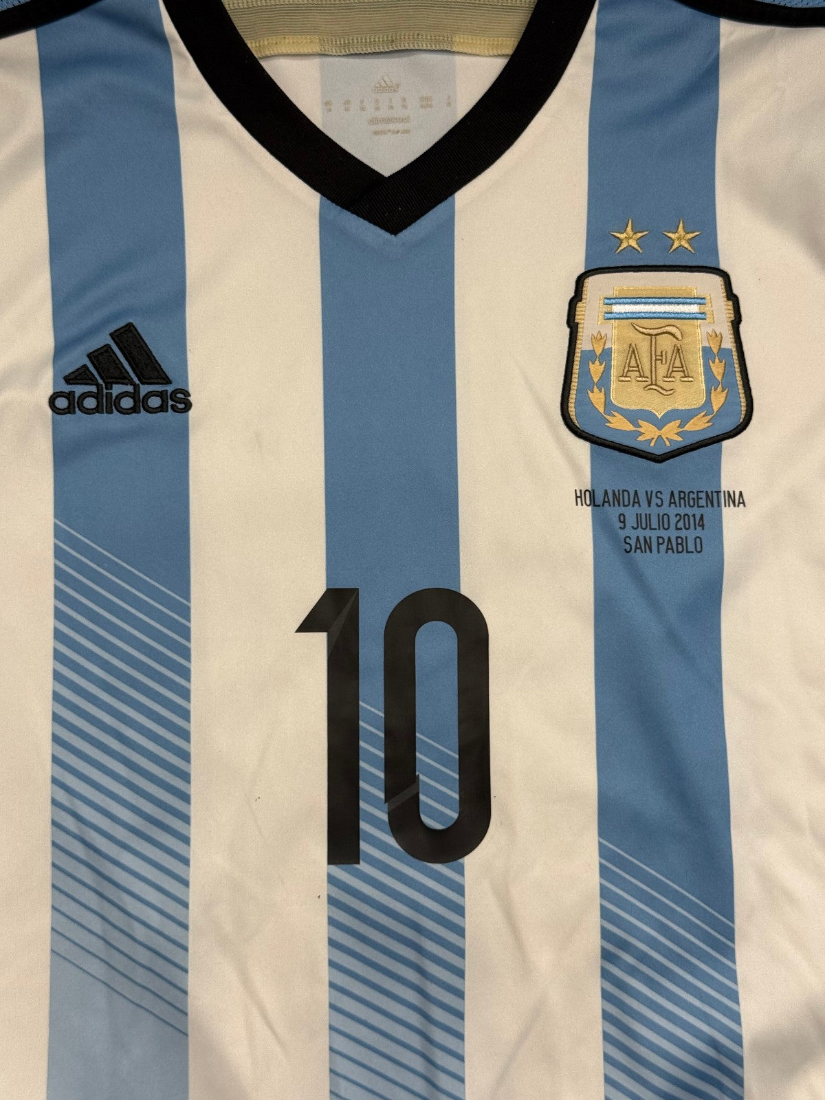 maglia calcio vintage Argentina Adidas 2014 Messi 10 Mondiali Brasile Olanda M