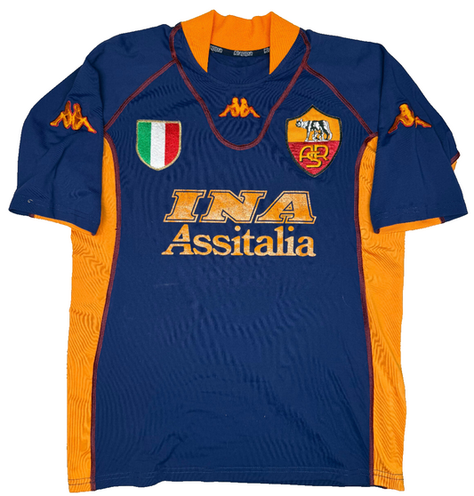 maglia calcio vintage AS Roma ALDAIR scudetto 2001 2002 INA M KAPPA third