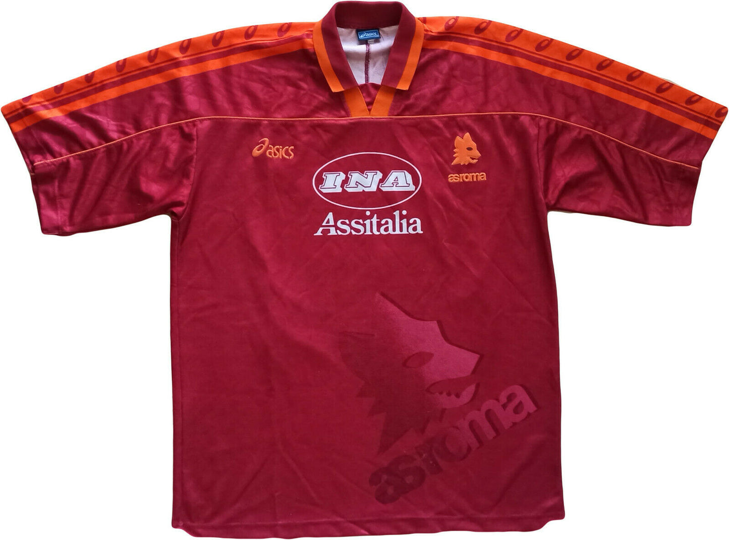 maglia calcio vintage AS Roma Totti Asics 1995 1996 Ina Assitalia Away Player XL