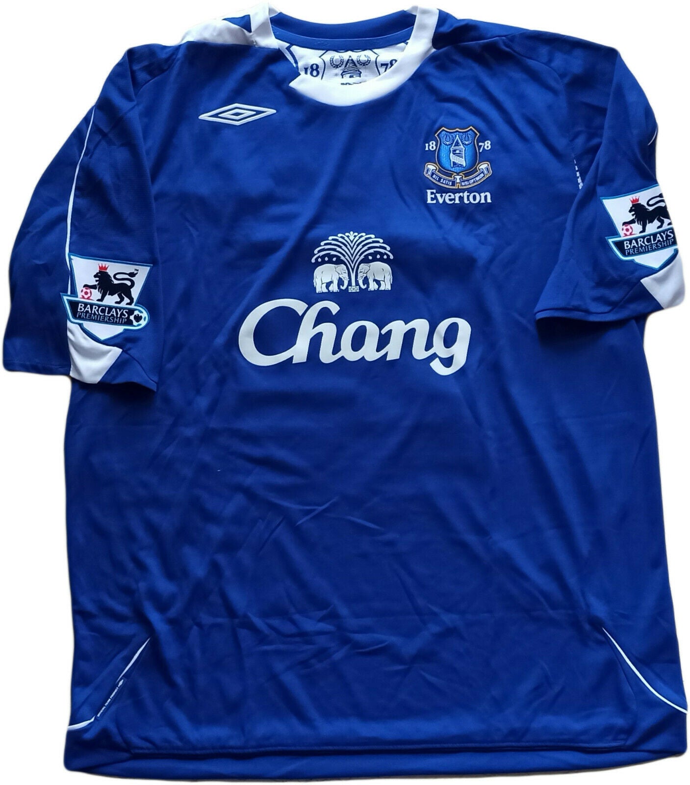Maglia match worn Everton Chang calcio FERRARI UMBRO 2007 2008 Shirt Jersey XL