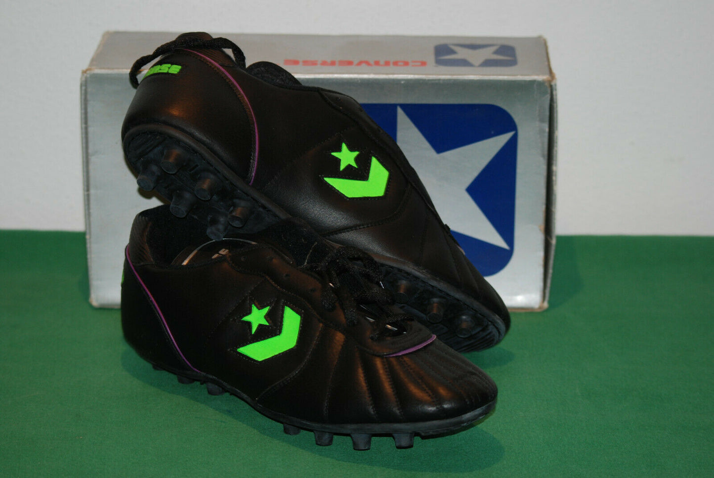 Vintage Converse Mens 80s New 11 Cons Invader Hi Leather Football Cleats CONS