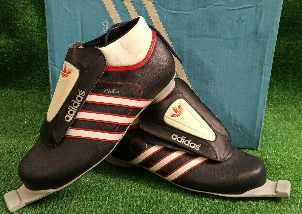 scarpe adidas sci da fondo trifoil 1970 1980 shoes vintage ZWIESEL 8 deadstock