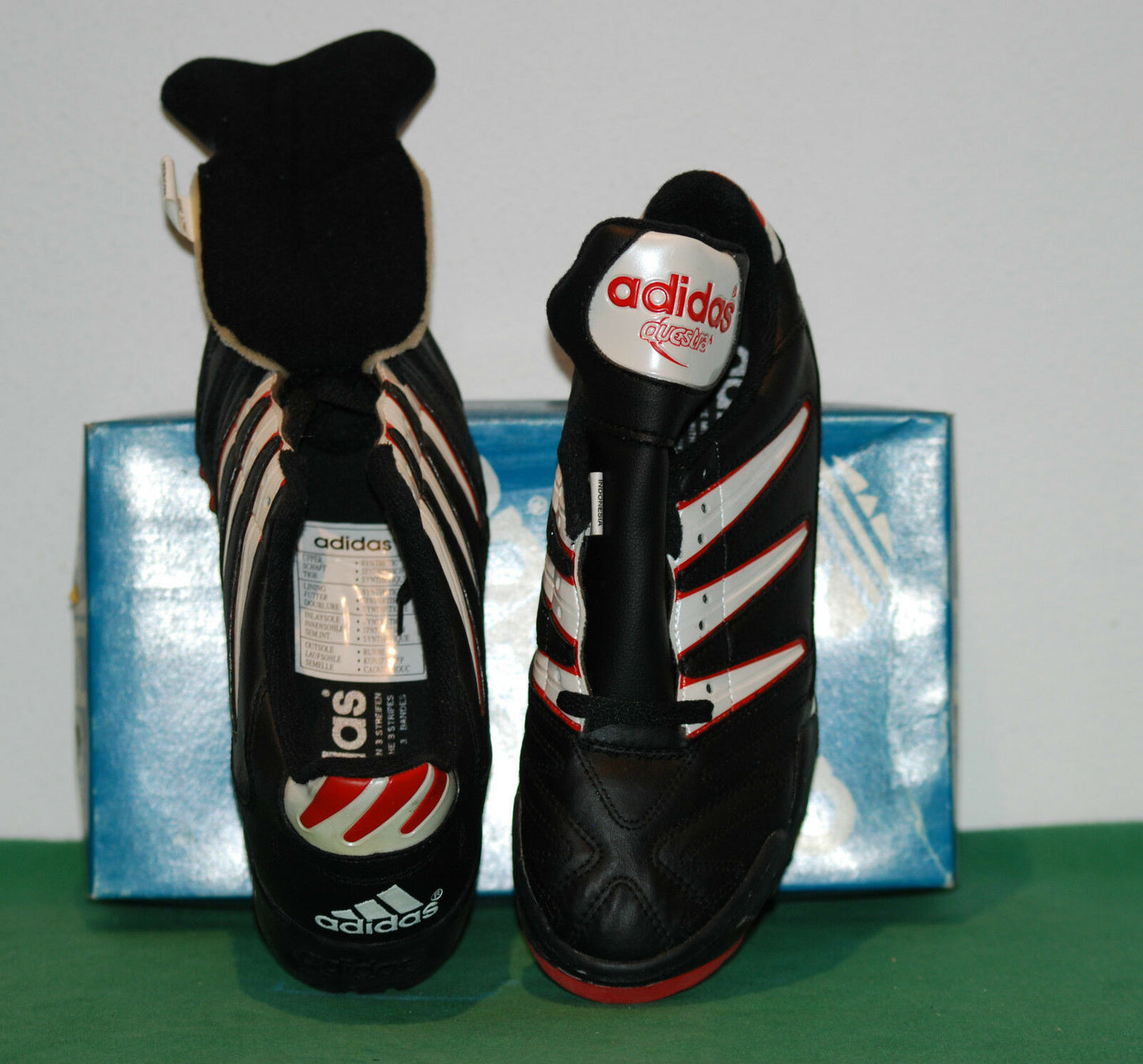 vintage adidas futsal indoor shoes QUESTRA TEAM cities 70 80 deadstock NOS BNWT