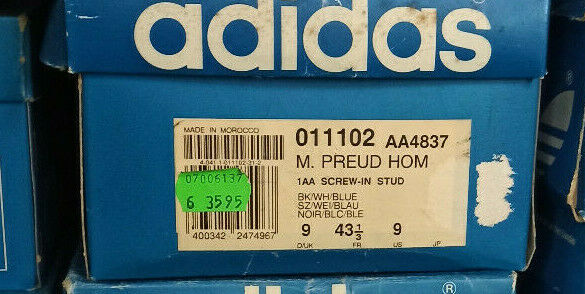 scarpe calcio ADIDAS vintage PREUD HOMME goalkeeper Belgium Germany portiere