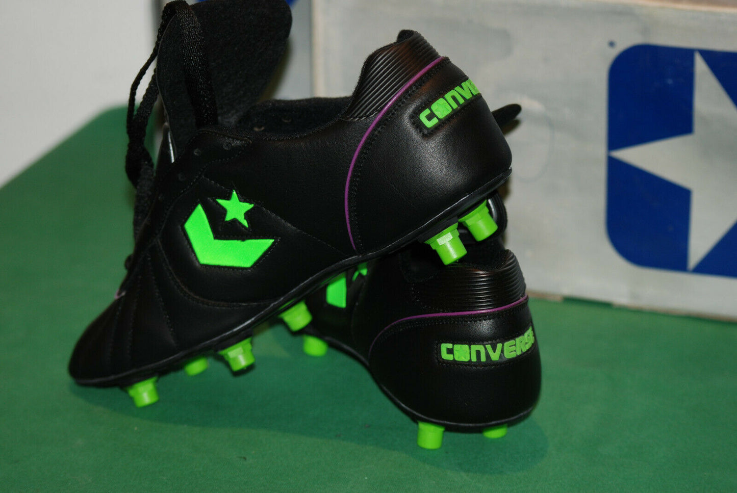 Vintage Converse Mens 80s New 6,5 Cons Invader Hi Leather Football Cleats CONS