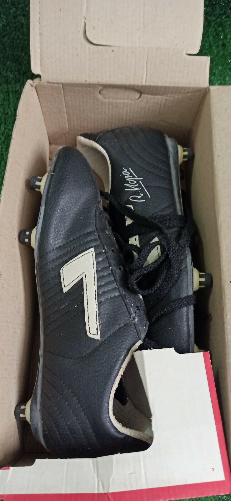 scarpe calcio vintage RAYMOND KOPA Real Madrid X90 France NOEL SIGNED boots