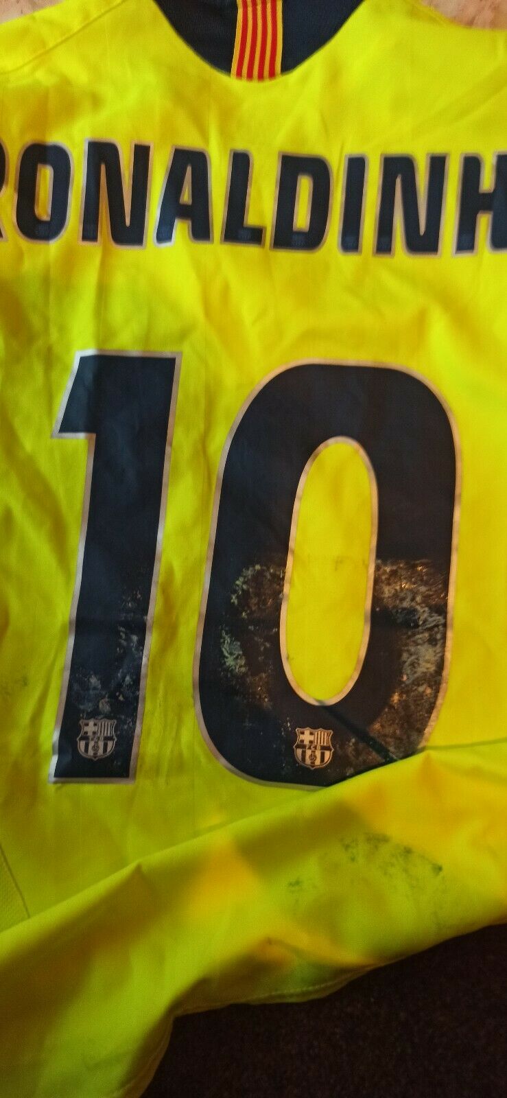 maglia Ronaldinho away Player Issue Barca #10 NIKE 2005 2006 shirt jersey M