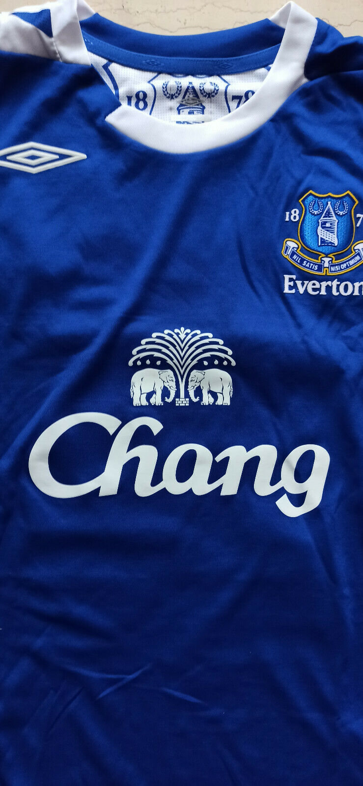 Maglia match worn Everton Chang calcio FERRARI UMBRO 2007 2008 Shirt Jersey XL
