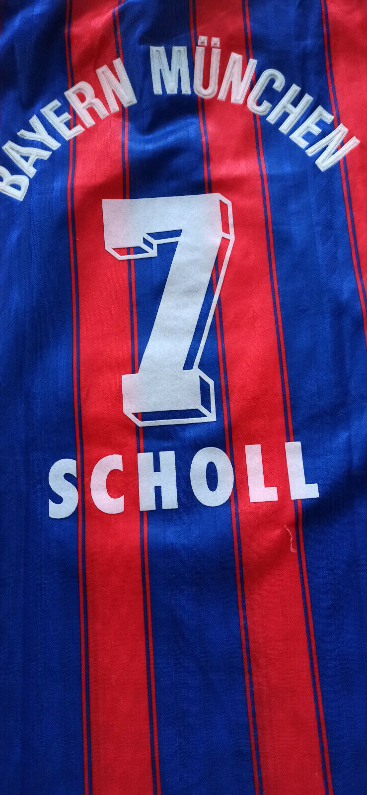 maglia Bayern Monaco Scholl #7 FC Bayern Munich Home Shirt 1995 1996 opel XL