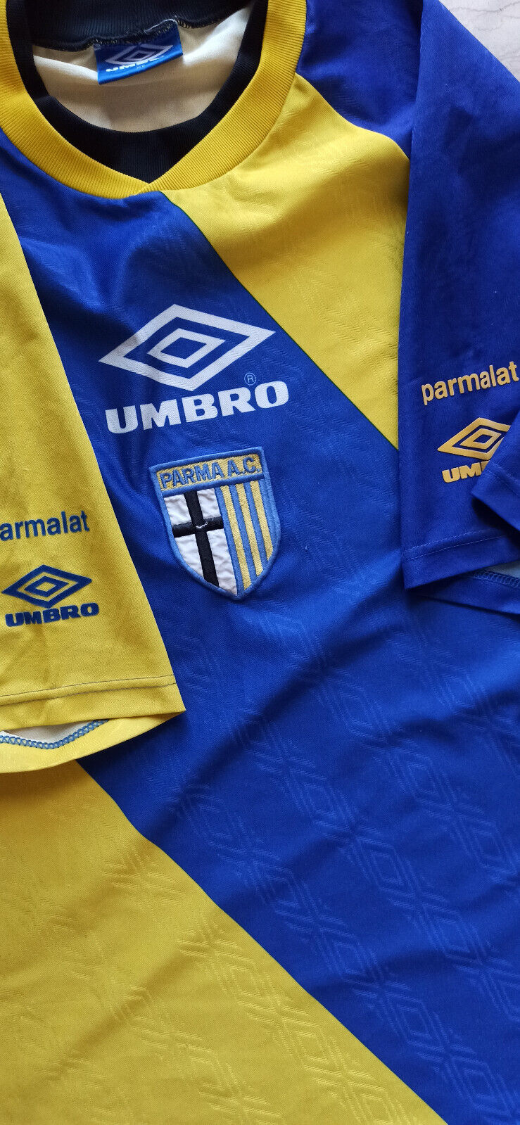 maglia calcio vintage AC Parma training Umbro parmalat Zola XL allenamento shirt