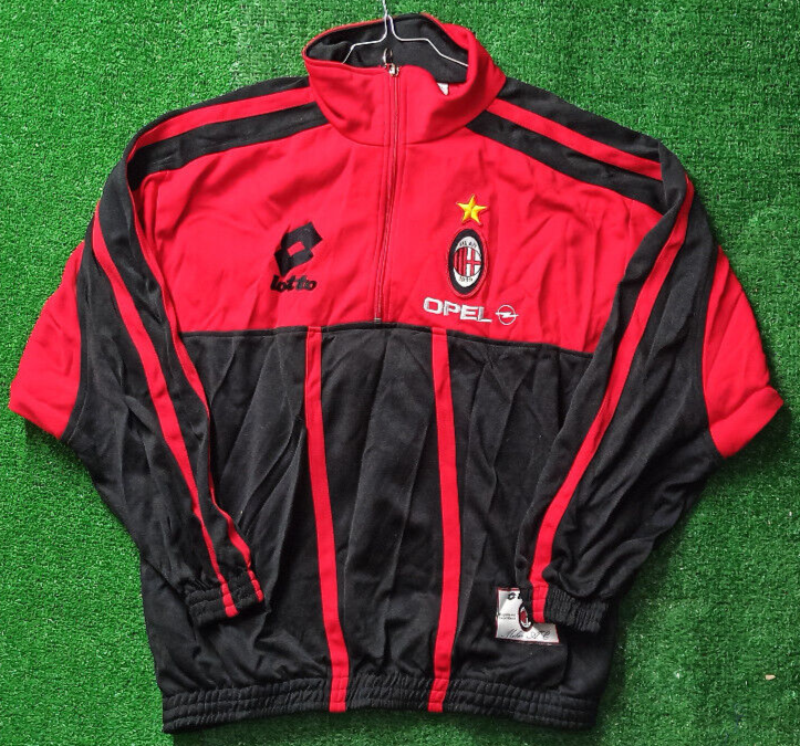 maglia calcio tracktop felpa AC Milan Lotto Roberto Baggio Opel 1997 1 –  greensportvintage